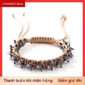 CS Punk hip hop phong cách người đàn ông của handmade dệt hợp kim Keel Vòng đeo tay có thể điều chỉnh kích thước tay phụ kiện