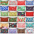 24 Pieces Makeup Bags Bulk Canvas Cosmetic Bags Purse Organizer Zipper Cosmetic Pouch Portable Travel Toiletry Pouch for Women Men Gifts, 7 x 4 Inch (Christmas). 
