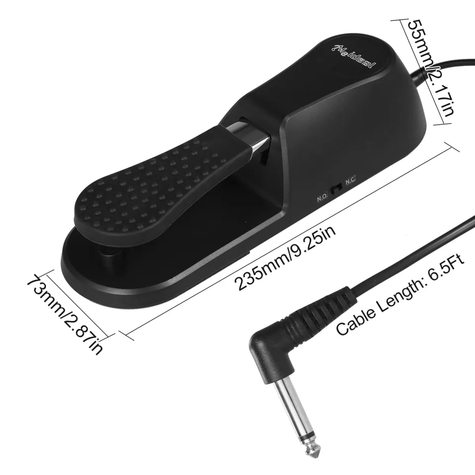 [ammoon]Sustain Pedal Keyboard Piano Pedal Damper Foot Pedal for Digital  Piano MIDI Keyboard Electronic Organ Synthesizer With Polarity Switch 