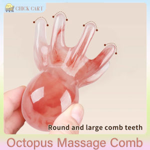 Octopus Massage Comb Head Meridian Scraping Scalp Massager Tool Portable 8-Prong Head SPA Massage Comb For Anti Fatigue