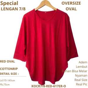 KAOS WANITA JUMBO SUPER JUMBO LENGAN 7/8 COTTON COMBED 30S COTTONRIP ADEM / KAOS WANITA LENGAN 7 PER 8 / KAOS POLOS WANITA ADEM MENYERAP KERINGAT MELAR