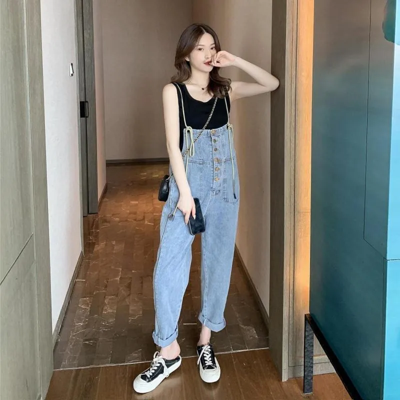 Fashion Baju Jumpsuit Jeans Jumpsuit Denim Korea Baju Kodok Tali