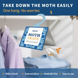 2-Pack Airpurgy Moth Traps (5 Sheets per Box) with Hooks - 10 Total Hanging Pest Control for Wardrobes