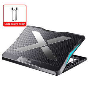 Gaming RGB Laptop Cooler Q8 USB Mute Adjustable Notebook Cooling Pad Super 6 LED Fans Powerful Air Flow Portable Stand