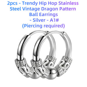 Stainless Steel Minimalist Pendant Ear Clips – Trendy Hip-Hop Look