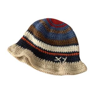 Handmade Women Hat Y2K Girl Beanie Hat Pilling Resistant Striped Hat Female Selfie Panama Lovely Fishing Hat Party Cap