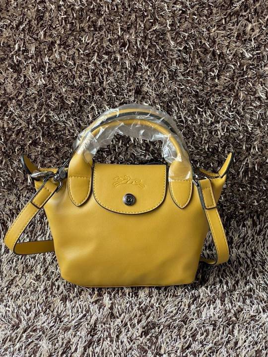 Longchamp LE PLIAGE CUIR TOP HANDLE BAG XS กระเป๋าถือไซส์มินิ Lazada.co.th