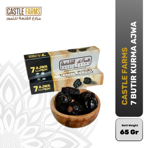 Kurma Ajwa Premium Organik 7 Butir - Castle Farms | Kurma Nabi Asli Madinah High Quality