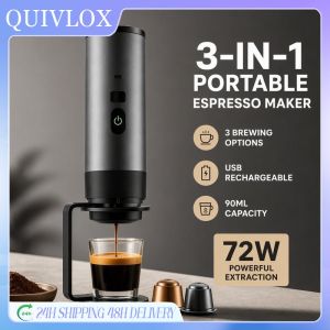 Portable Espresso Maker Electric Coffee Machine Usb Rechargeable Self Heating One Touch Travel Car Camping With Cup