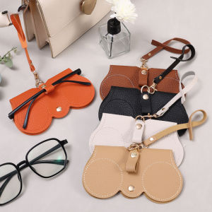 Portable Eyewear Bag PU Leather Eyewear Case Waterproof Sunglasses Storage Bag Lenses Protective Cover