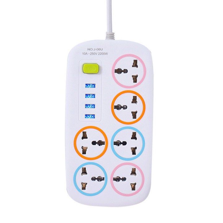 Power Socket Extension Cable Moveable Multi Function Socket with 6