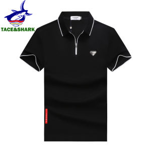 TACE&SHARK Polo Shirt Brand Shark Camisa Masculina Mens Breathable Polos Shirts 2026 Summer Fashion Solid Color2026