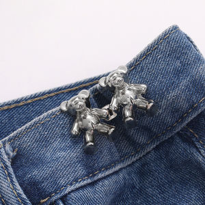 【♡Lovely girls house♡】Cute Bear Waist Buckle Collection Artifact Button Jeans Waist Adjustment Nail-free Detachable Buttons