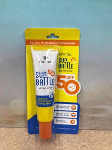 SPF 50 PA++++ AIRY SUN SERUM EMINA SUN BATTLE SPF 50 PA++++ BARRIER HYDRABURST & CICA ACNE FIGHTER SUNSCREEN WAJAH
