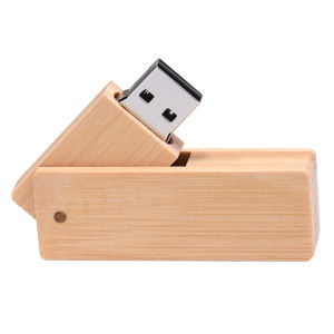 Free Custom Logo Pen Drive Square Wooden Memory Stick Creative Gift Laser Engraving USB 2.0 Flash Drive Rotatable Pendrive Maple Wood U Disk