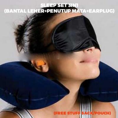 Sleep set 3in1 bantal leher penutup mata dan earplug | Lazada Indonesia
