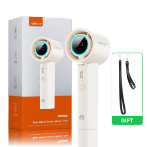 JAMAY พัดลมมือถือความเร็วสูง ลมแรง 199 เกียร์ ปรับความเร็วลมได้ มีหน้าจอ LED แสดงผล พัดลมพกพาขนาดเล็ก 6000mAh F10