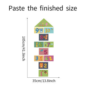 Cartoon Digital Foot Ground Sticker Jump House Childrens Room Kindergarten Classroom Home Background Decoration Sticker