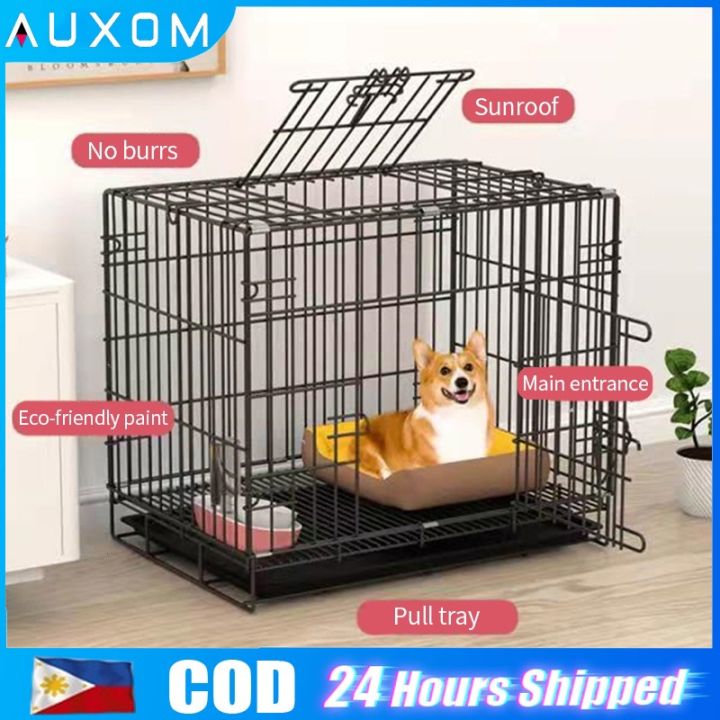 Heavy Duty Enlarge XL Dog Cage with Poop Tray Pet Collapsible Cage