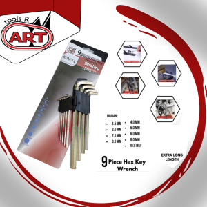 Kunci L Set 9 Pcs Panjang  Segi Enam  / Hex Key Wrench Set Long 9pcs Ukuran 15 2 25 3 4 5 6 8 10 mm Hexagonal ART