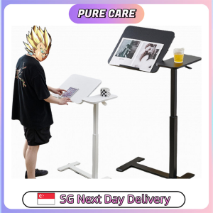 【Pure Care】 Upgraded Adjustable Height Lifting Desk/Movable Sofa Side Table with Wheels