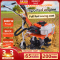 DEKES Plowing machine for farming Rotary Tiller cultivator for farming Micro-tiller, plowing, soil turning and rotary tiller, wasteland reclamation gasoline multi-function Agricultural Garden Gasoline Outdoor Multi-Function Lawn Mower. 