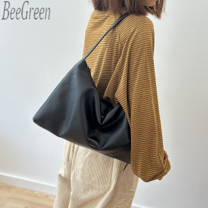 BeeGreen ผู้หญิงที่เรียบง่ายกระเป๋าแบบหนีบแขนนุ่มบางกระเป๋าสะพายไหล่กระเป๋าเอกสารที่สง่างาม
