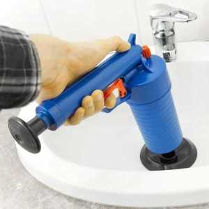 Auger Pompa Sedot Saluran WC Ledeng High Pressure Air Drain Plunger - JJ63010 Biru