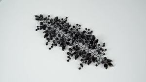 งานแต่งงาน เครื่องประดับผมสีแดงประดับเพชร มงกุฎสีดำ ที่คาดผมคริสตัล อุปกรณ์เสริมผมเจ้าสาว งานปาร์ตี้สำหรับผู้หญิง