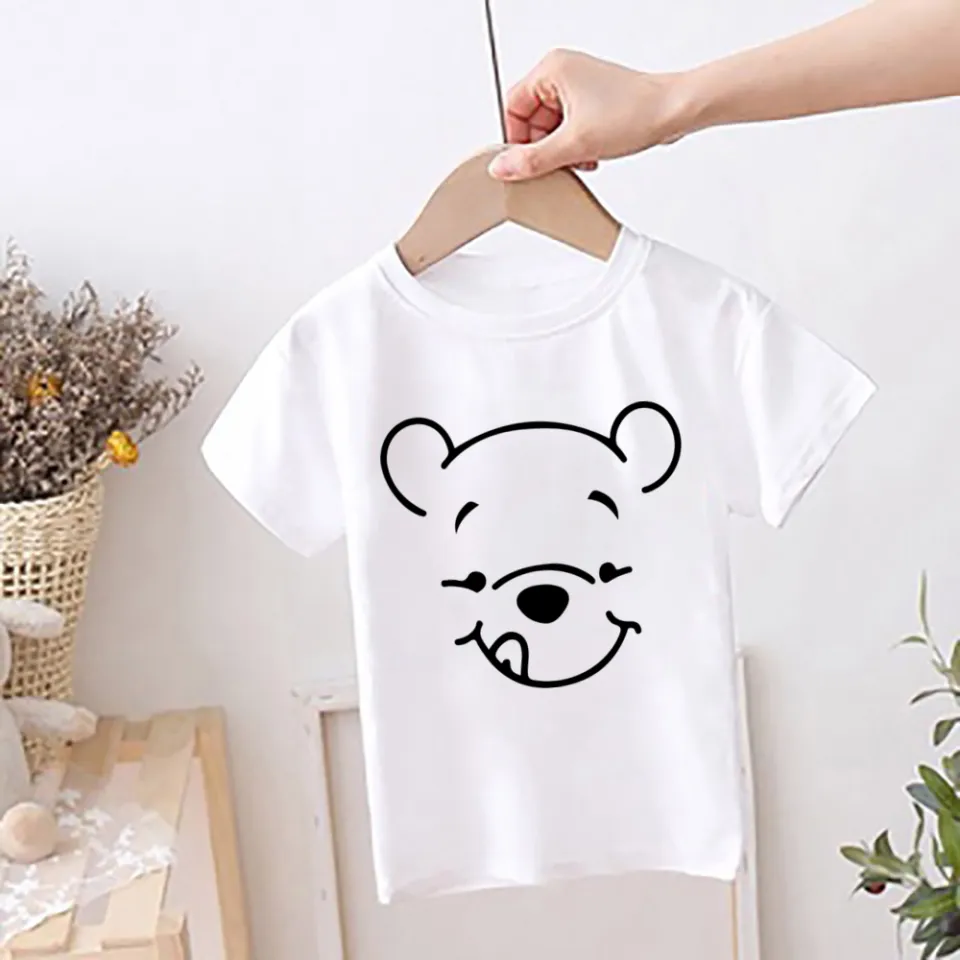 Winnie The Pooh Print Kids Tshirt Cartoon Pig Girl Boy Tops