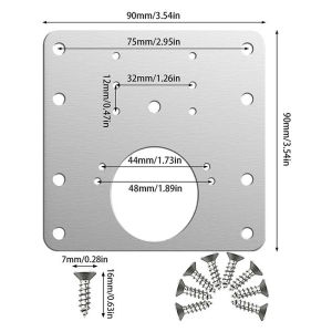【60Pcs】Cabinet Hinge Repair Plate with 6Pcs Screws Stainless Steel Hinge Repair Brackets Kit for Furniture
