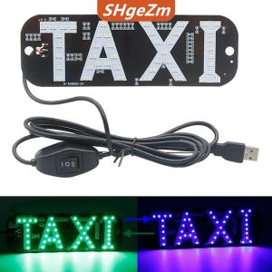 [COD] SHgeZm Taxi ánh sáng màu sắc kép taxi dẫn đăng ký trang trí 2 màu thay đổi taxi dẫn ánh sáng móc trên cửa sổ xe với USB (màu đỏ và màu xanh lá cây USB)