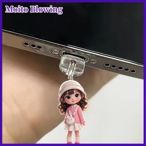 Moito Mobile Phone Dust Plug Pendan Cute Cat Dog Shamrock Decoration Hanging Pendant For IPhone Type-C Charging Port Anti-Dust Plug