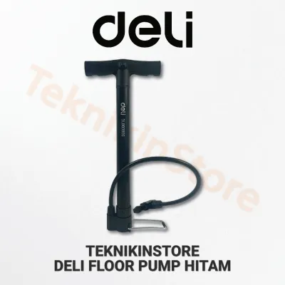 Deli Black Floor Pump / Pompa Angin Hitam Manual EDL880006