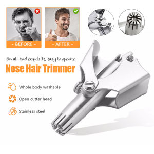 Nose Hair Trimmer for Men/Woman Stainless Steel Manual Trimmer for Nose Vibrissa Razor Shaver Washable Cordless Beard Shaver Razor Blade