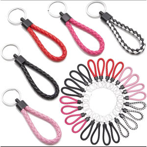 JS SHOP Braided Rope Keychain Metal Key Ring Key Holder Key ring