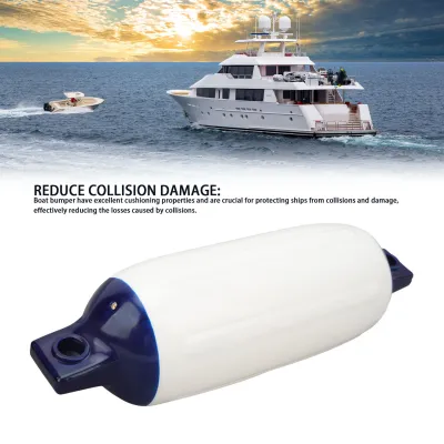 FILFEEL 4PCS Marine Boat Bumpers with 2m Rope & Eye Loops Ribbed PVC Dock Fenders for Yachts Fishing Boats Sailboats Canoes Hull Impact and Scratches