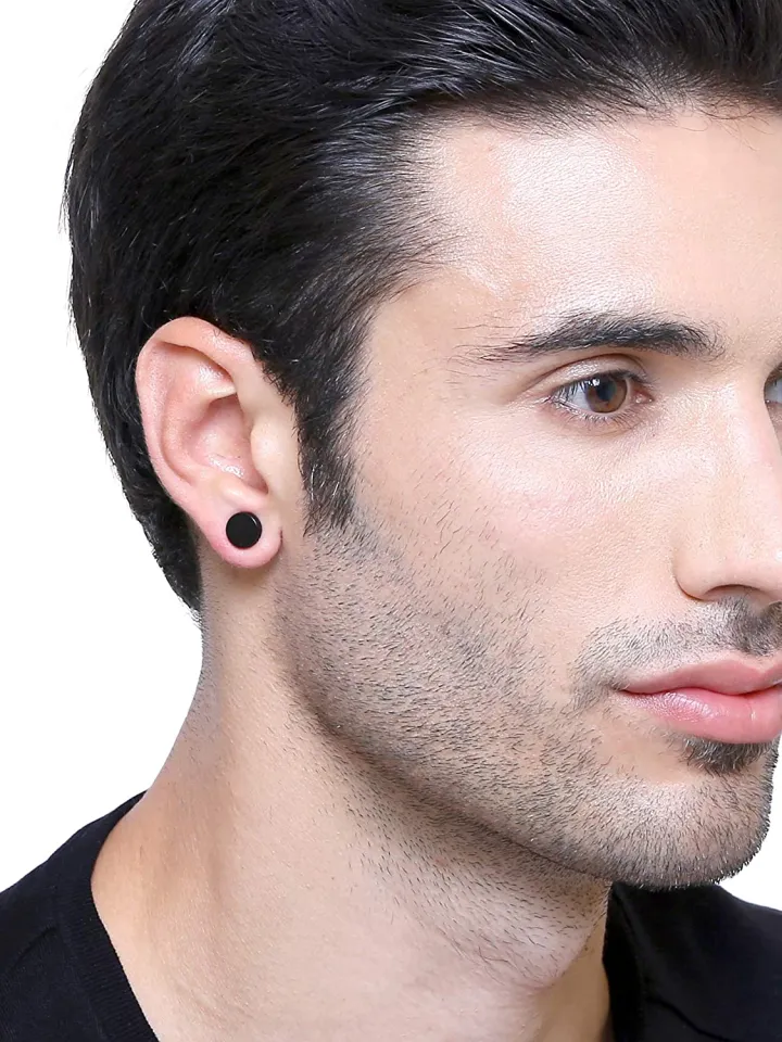 Ready Stock Korea 6mm 8mm Magnet Man Earring Ear Stud Guy