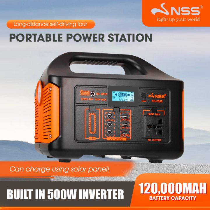 NSS 120000Mah Large Capacity Outdoor 500W Portable Solar Generator 220V ...