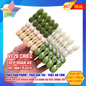 Set 20 chiếc kẹp quần áo nhựa cao cấp thiết kế hình củ lạc - Kẹp đồ phơi Việt Nhật Plastic