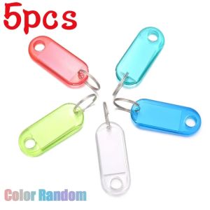 5/10/20Pcs Multicolor Keychain Key ID Label Tags Luggage ID Tags Hotel Number Classification Card Key Rings Keychain 5 Colors