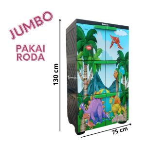 BUBBLE STAR JUMBO LEMARI PAKAIAN PLASTIK SUSUN 4 JERAPAH GAJAH DINO SONIC [BSTAR]