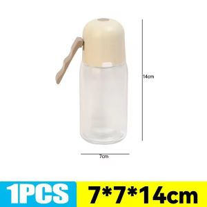 3Pcs Kitchen Pepper Shakers Quantitative Glass Seasoning Bottle Cooking Sugar Shaker Push Type Salt Dispenser Seasoning Bottle Tank