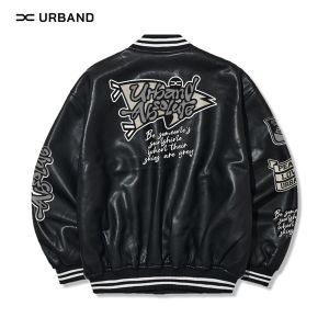 Jaket Varsity Baseball Kulit Leather Sintetis Embroidery A511