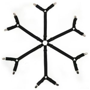 6-side Buckle Sheet Clips Suspender Fasteners Adjustable Elastic Sheet Straps Mattress Fasteners