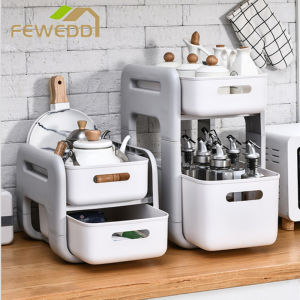 Sliding Cabinet Basket Pull Out Kitchen Organizer Drawer Countertop Pantry Under The Sink Desktop Storage Multipurpose Rack Storage Shelf Trolley Cart multi-layer finishing rack