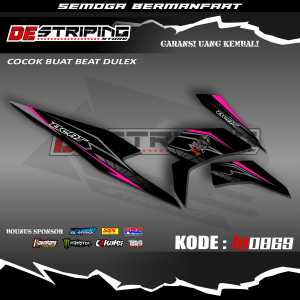 LA0869 Sticker Striping Variasi Motor Honda Beat New Deluxe Beat Street Semifull Design Terbaru Beat New Free Stiker