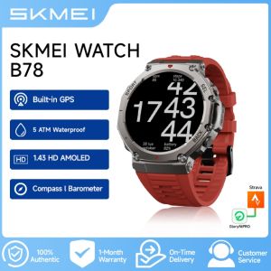 SKMEI B78 Smartwatch Pria GPS Map | 1.43 Amoled | 5ATM Waterproof | Compass | Bluetooth Call Altitude Air Pressure jam olahraga