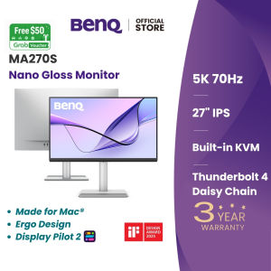 BenQ MA270S I 27" 5K Nano Gloss Monitor I Made for Mac KVM switch Thunderbolt 4 90W USB-C HDMI Windows I Daisy Chain