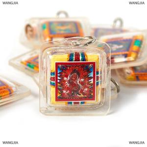 [COD] WANGJIA Tibetan Tangka Green Tara Buddhism Keychains Small Pendants Pocket Fengshui Key Chain Decoration